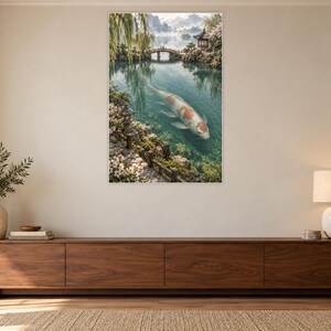 Koi Fish Art Print | Japanese Garden Fantasy Wall Decor image 3