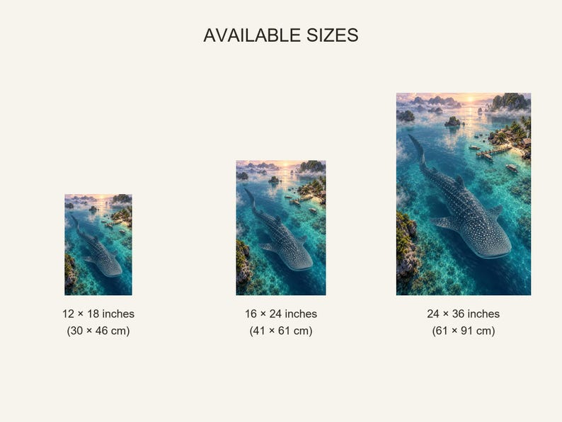 Whale Shark Art Print | Tropical Lagoon Fantasy Wall Decor zdjęcie 20