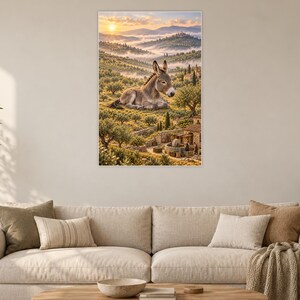 Donkey Art Print | Olive Grove Village Fantasy Wall Decor image 2