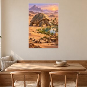 Desert Tortoise Art Print | Oasis Village Fantasy Wall Decor afbeelding 9