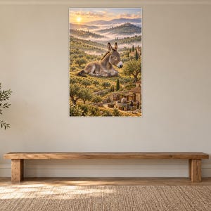 Donkey Art Print | Olive Grove Village Fantasy Wall Decor image 13