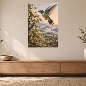 Hummingbird Art Print | Blossom Orchard Fantasy Wall Decor imagen 12