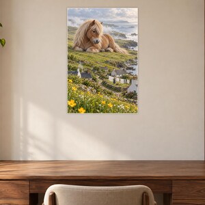 Shetland Pony Art Print | Seaside Village Fantasy Wall Decor image 7