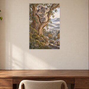 Koala Art Print | Eucalyptus Village Fantasy Wall Decor bild 7