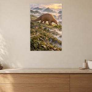 Pangolin Art Print | Terraced Village Fantasy Wall Decor Bild 10