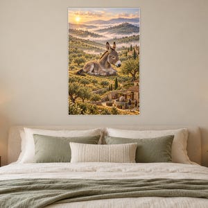 Donkey Art Print | Olive Grove Village Fantasy Wall Decor image 4