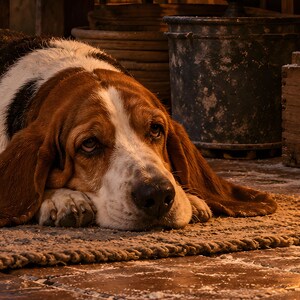Stampa artistica "Basset Hound Bakery" / Decorazione murale per una serata accogliente in cucina immagine 3