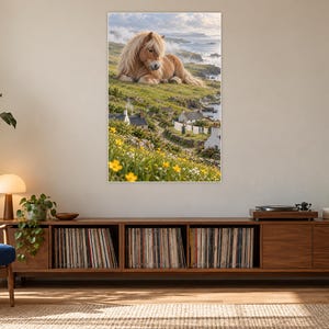 Shetland Pony Art Print | Seaside Village Fantasy Wall Decor image 17