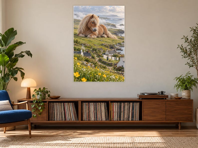Shetland Pony Art Print | Seaside Village Fantasy Wall Decor image 17