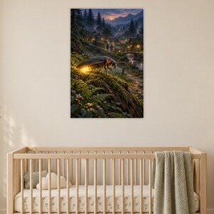 Firefly Art Print | Glowing Woodland Village Fantasy Wall Decor image 15