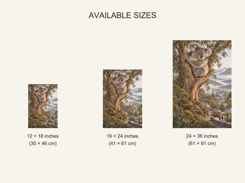 Koala Art Print | Eucalyptus Village Fantasy Wall Decor bild 20
