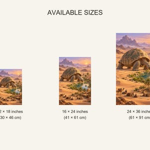 Desert Tortoise Art Print | Oasis Village Fantasy Wall Decor afbeelding 20