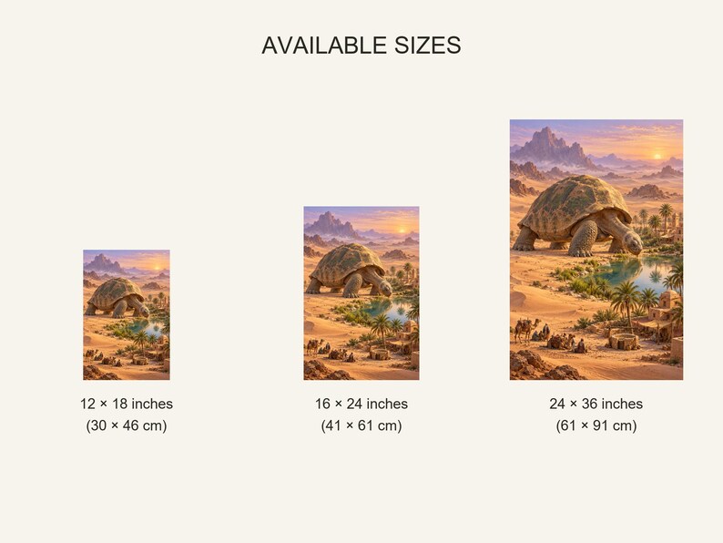 Desert Tortoise Art Print | Oasis Village Fantasy Wall Decor afbeelding 20
