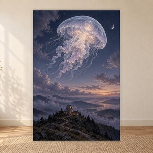 Jellyfish Art Print | Celestial Observatory Fantasy Wall Decor image 18