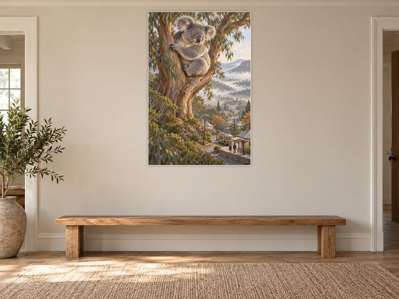 Koala Art Print | Eucalyptus Village Fantasy Wall Decor bild 13