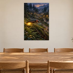 Firefly Art Print | Glowing Woodland Village Fantasy Wall Decor image 8