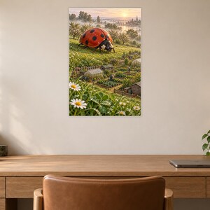 Ladybug Art Print | Cottage Garden Fantasy Wall Decor immagine 6