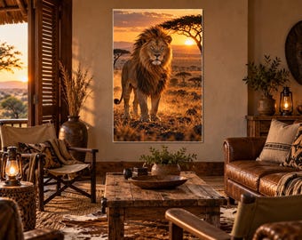 Lion Print | Serengeti Wildlife Wall Art | Cinematic Animal Portrait