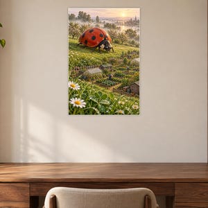Ladybug Art Print | Cottage Garden Fantasy Wall Decor immagine 7