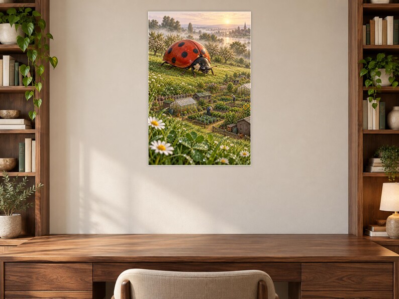 Ladybug Art Print | Cottage Garden Fantasy Wall Decor immagine 7