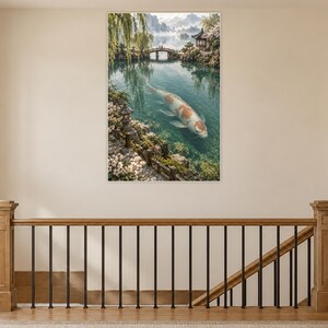 Koi Fish Art Print | Japanese Garden Fantasy Wall Decor image 14