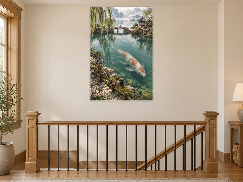 Koi Fish Art Print | Japanese Garden Fantasy Wall Decor image 14