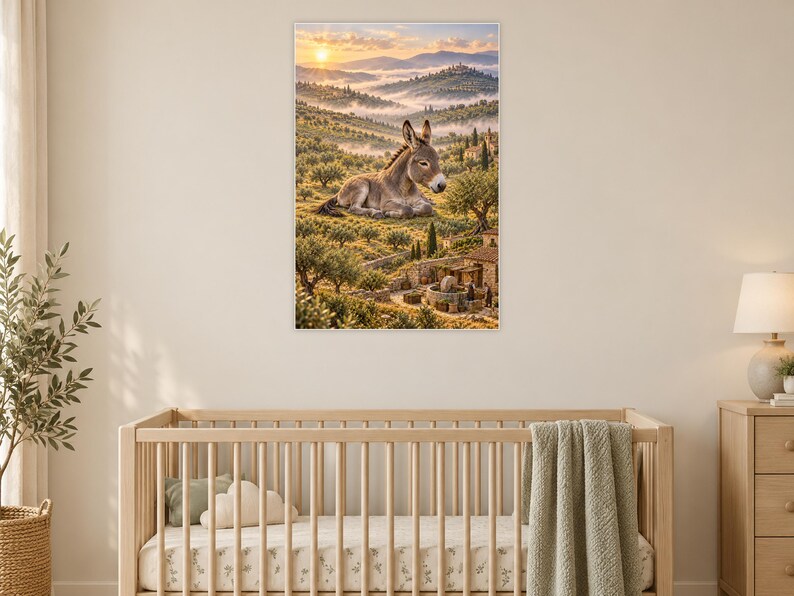 Donkey Art Print | Olive Grove Village Fantasy Wall Decor image 15