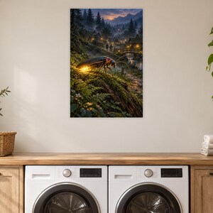 Firefly Art Print | Glowing Woodland Village Fantasy Wall Decor image 11