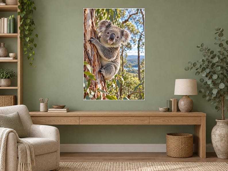 Koala Print | Eucalyptus Wall Art | Cinematic Animal Portrait image 2