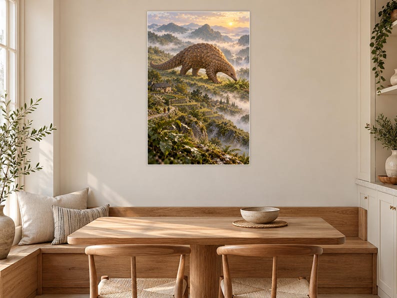 Pangolin Art Print | Terraced Village Fantasy Wall Decor Bild 9