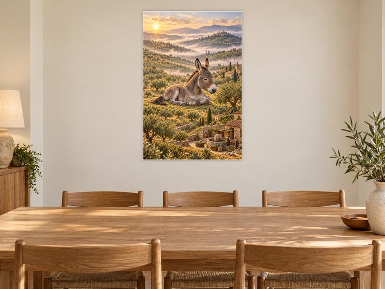 Donkey Art Print | Olive Grove Village Fantasy Wall Decor image 8