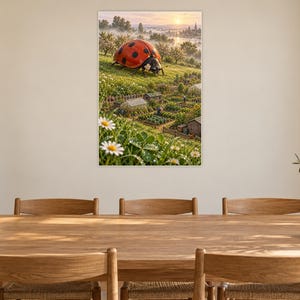 Ladybug Art Print | Cottage Garden Fantasy Wall Decor immagine 8