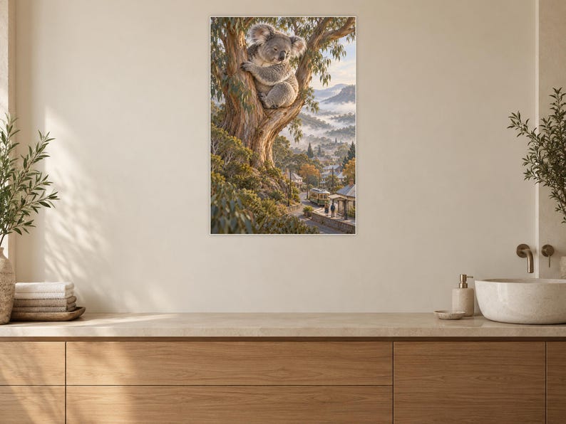 Koala Art Print | Eucalyptus Village Fantasy Wall Decor bild 10