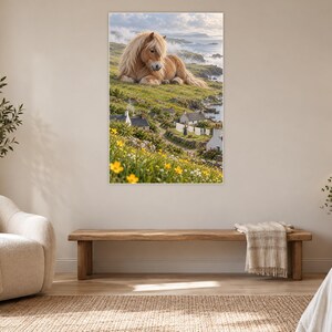 Shetland Pony Art Print | Seaside Village Fantasy Wall Decor image 5