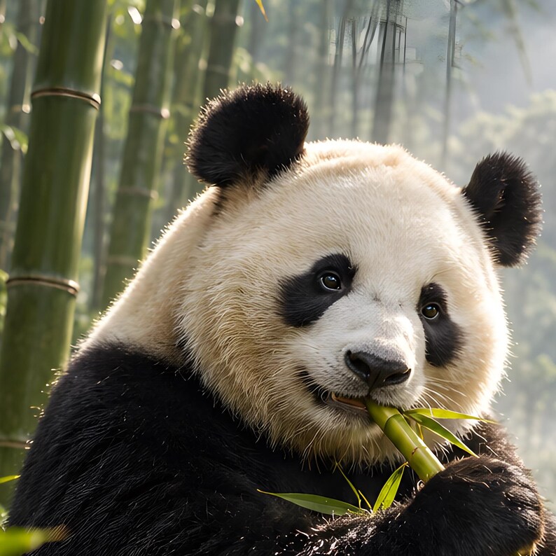 Giant Panda Print | Bamboo Forest Wall Art | Cinematic Animal Portrait bild 3
