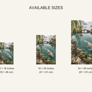 Koi Fish Art Print | Japanese Garden Fantasy Wall Decor image 20