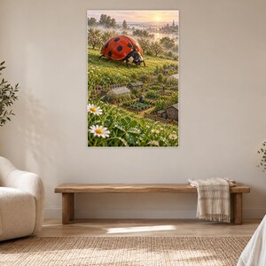 Ladybug Art Print | Cottage Garden Fantasy Wall Decor immagine 5