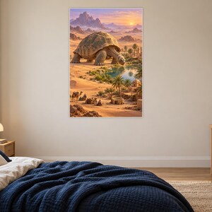 Desert Tortoise Art Print | Oasis Village Fantasy Wall Decor afbeelding 16