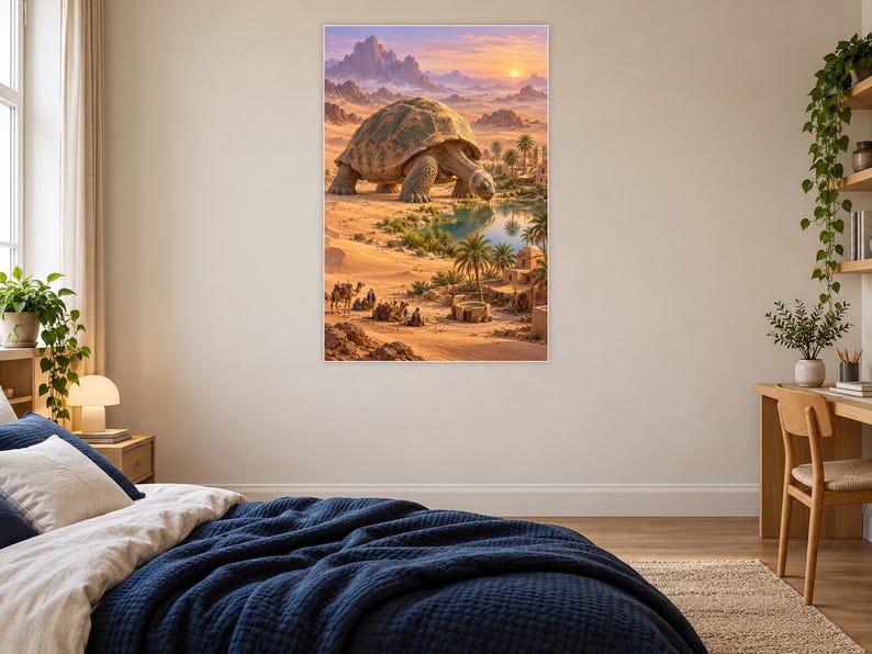 Desert Tortoise Art Print | Oasis Village Fantasy Wall Decor afbeelding 16