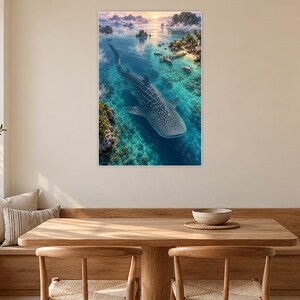 Whale Shark Art Print | Tropical Lagoon Fantasy Wall Decor zdjęcie 9