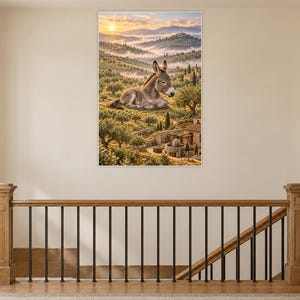 Donkey Art Print | Olive Grove Village Fantasy Wall Decor image 14