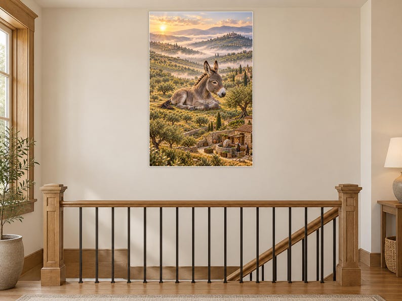Donkey Art Print | Olive Grove Village Fantasy Wall Decor image 14