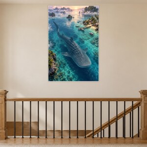 Whale Shark Art Print | Tropical Lagoon Fantasy Wall Decor zdjęcie 14