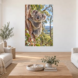 Koala Print | Eucalyptus Wall Art | Cinematic Animal Portrait image 1