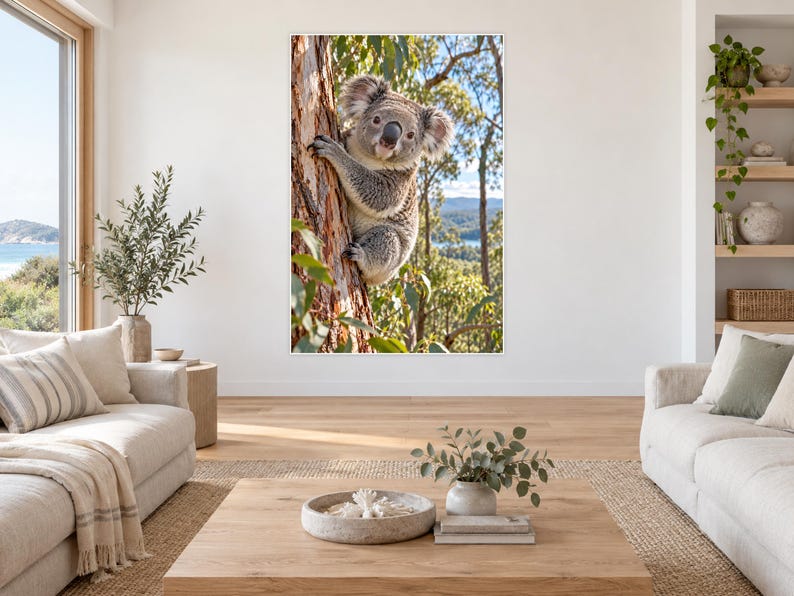 Koala Print | Eucalyptus Wall Art | Cinematic Animal Portrait image 1