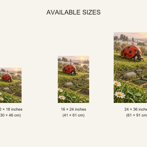 Ladybug Art Print | Cottage Garden Fantasy Wall Decor immagine 20
