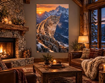 Snow Leopard Print | Himalayan Wildlife Wall Art | Cinematic Animal Portrait