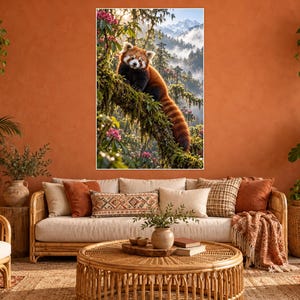 Red Panda Print | Himalayan Wall Art | Cinematic Animal Portrait image 1