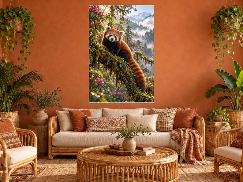 Red Panda Print | Himalayan Wall Art | Cinematic Animal Portrait image 1