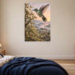 Hummingbird Art Print | Blossom Orchard Fantasy Wall Decor imagen 16